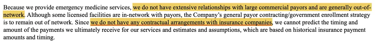 Nutex has no negotiated rates with insurers
