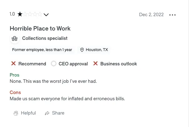 Tyvan - Glassdoor erroneous bills